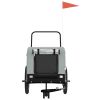 Pet Bike Trailer Gray and Black Oxford Fabric and Iron